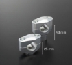Afbeeldingen van Stuurklemblokken ABM model Booster 40mm per set (28,7mm stuur)-Zilver