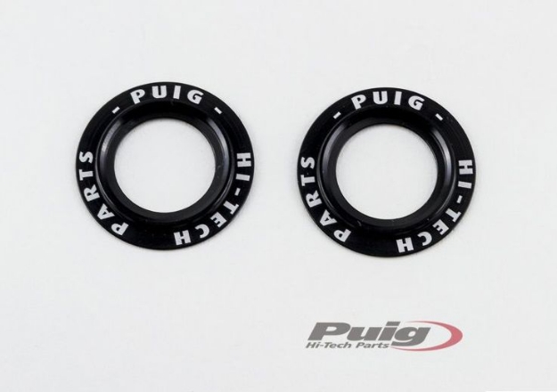 Afbeeldingen van Aluminium ring voor- en achterasprotector -zwart (per set)