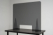 Afbeeldingen van Balie / bureau preventiescherm donker getint 90x80cm