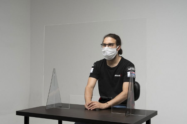 Afbeeldingen van Balie / bureau preventiescherm transparant 90x80cm