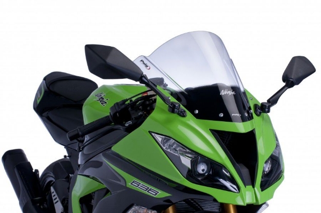 Afbeeldingen van Vervangingsruit Puig Jetstream 2mm race Kawasaki ZX6-R '09-/ 636 '13-/ ZX10-R '08-'10