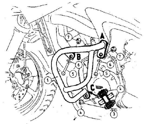 Afbeeldingen van Valbeugel zwart Hepco&Becker Yamaha FZ6 '04-10
