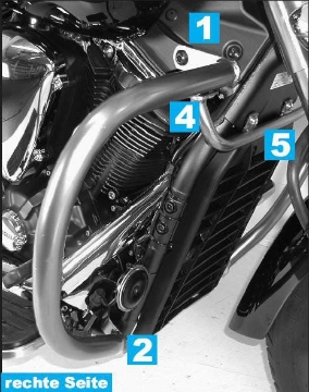 Toon details van Valbeugel chroom Hepco&Becker Yamaha XVS1300 Midnight Star '07-16 Afbeeldingen van Valbeugel chroom Hepco&Becker Yamaha XVS1300 Midnight Star '07-16