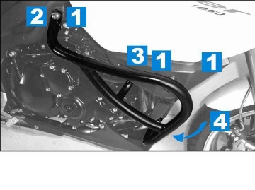 Toon details van Valbeugel zwart Hepco&Becker voor Triumph TIGER 1050 '07-12 Afbeeldingen van Valbeugel zwart Hepco&Becker voor Triumph TIGER 1050 '07-12