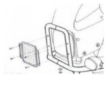 Toon details van Headlight-grille zilver Hepco&Becker BMW R850/1100GS Afbeeldingen van Headlight-grille zilver Hepco&Becker BMW R850/1100GS