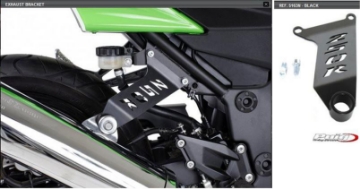 Toon details van Uitlaatsteun zwart Puig Kawasaki NINJA 250R 2008-2012 Afbeeldingen van Uitlaatsteun zwart Puig Kawasaki NINJA 250R 2008-2012