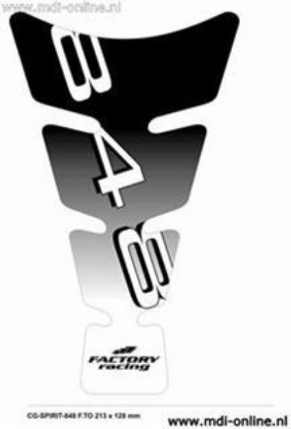 Afbeeldingen van Tankpad transparant/zwart met logo Ducati 848