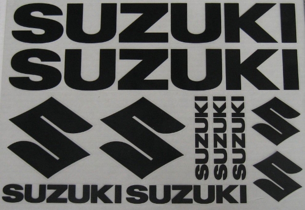 Afbeeldingen van Stickervel Suzuki zwart 34x24cm