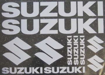 Toon details van Stickervel Suzuki wit 34x24cm Afbeeldingen van Stickervel Suzuki wit 34x24cm