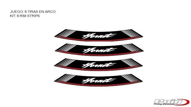 Afbeeldingen van Velglint Puig met logo Honda Hornet-Zilver