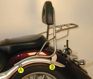 Toon details van Sissybar met rekje Hepco&Becker chroom Yamaha XV1900 Midnight Star Afbeeldingen van Sissybar met rekje Hepco&Becker chroom Yamaha XV1900 Midnight Star
