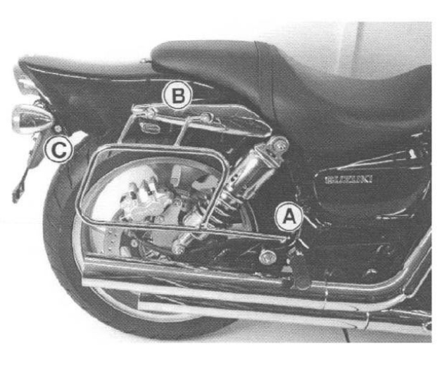 Afbeeldingen van Tassendragers standaard chroom Hepco&Becker Suzuki M1600 Intruder/ VZ1600 2004-