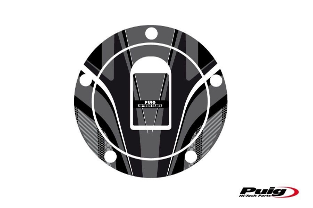 Afbeeldingen van Tankdopcover Radikal Puig voor diverse Kawasaki modellen van '00-'05-Grijs