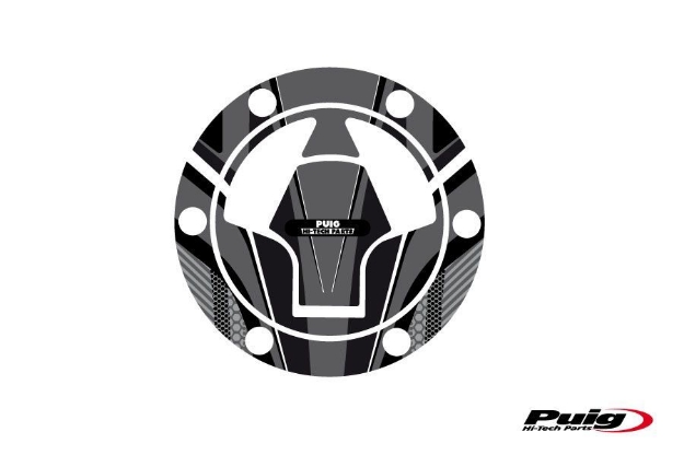 Afbeeldingen van Tankdopcover Radikal Puig voor Kawasaki Ninja 250R '08-'12/ Ninja 300 '13-'15-Grijs