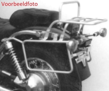 Toon details van Kofferrek chroom Hepco&Becker Suzuki VS1400 Intruder '87-'96 (MET originele sissybar) Afbeeldingen van Kofferrek chroom Hepco&Becker Suzuki VS1400 Intruder '87-'96 (MET originele sissybar)