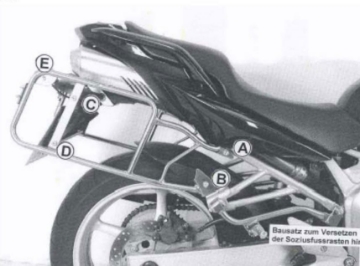 Toon details van Kofferrek zilver Hepco & Becker Yamaha FZ6 '04-'06 Afbeeldingen van Kofferrek zilver Hepco & Becker Yamaha FZ6 '04-'06
