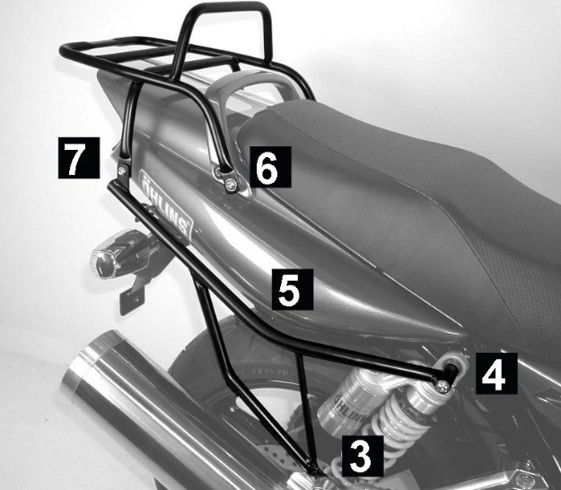 Afbeeldingen van Topdrager zwart Hepco & Becker Yamaha XJR1300 2007-