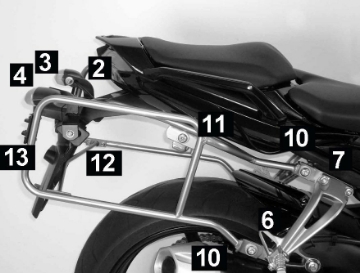Toon details van kofferrek zwart Hepco&Becker Lock-it Yamaha FZ1/ Fazer '06- Afbeeldingen van kofferrek zwart Hepco&Becker Lock-it Yamaha FZ1/ Fazer '06-