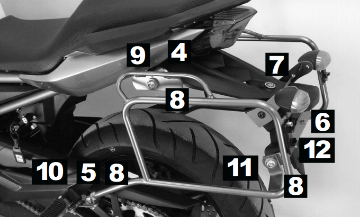 Toon details van Kofferrek zwart Hepco&Becker Lock-it Yamaha XJ6/ XJ6 DIVERSION '09-'12 Afbeeldingen van Kofferrek zwart Hepco&Becker Lock-it Yamaha XJ6/ XJ6 DIVERSION '09-'12