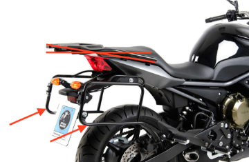 Toon details van Kofferrek zwart Lock-it Hepco&Becker Yamaha XJ6/ XJ6 DIVERSION '13-16 Afbeeldingen van Kofferrek zwart Lock-it Hepco&Becker Yamaha XJ6/ XJ6 DIVERSION '13-16