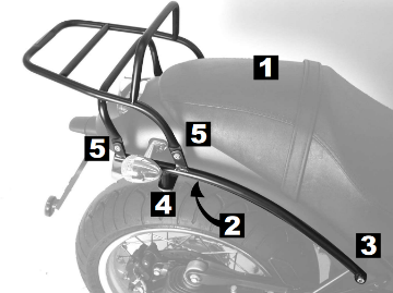 Toon details van Topdrager chroom Hepco&Becker Moto Guzzi C940 Bellagio Afbeeldingen van Topdrager chroom Hepco&Becker Moto Guzzi C940 Bellagio