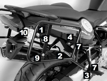 Toon details van Kofferrek zwart Lock-it Hepco & Becker BMW F800 ST '06- Afbeeldingen van Kofferrek zwart Lock-it Hepco & Becker BMW F800 ST '06-