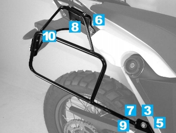 Toon details van Kofferrek zwart Lock-it Hepco & Becker BMW G650 Xcountry '08- Afbeeldingen van Kofferrek zwart Lock-it Hepco & Becker BMW G650 Xcountry '08-