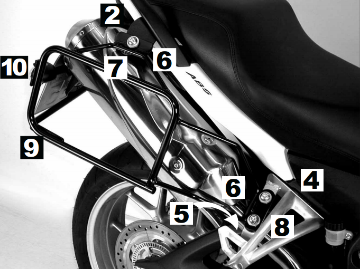 Toon details van Kofferrek zwart Lock-it Hepco & Becker Triumph TIGER 1050 '07- Afbeeldingen van Kofferrek zwart Lock-it Hepco & Becker Triumph TIGER 1050 '07-