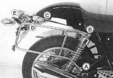 Toon details van Kofferrek chroom Hepco & Becker Triumph Thruxton Afbeeldingen van Kofferrek chroom Hepco & Becker Triumph Thruxton