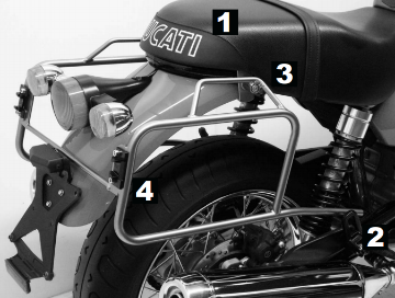 Toon details van Kofferrek zwart Hepco & Becker Ducati GT1000 Afbeeldingen van Kofferrek zwart Hepco & Becker Ducati GT1000