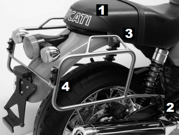 Afbeeldingen van Kofferrek zwart Hepco & Becker Ducati GT1000