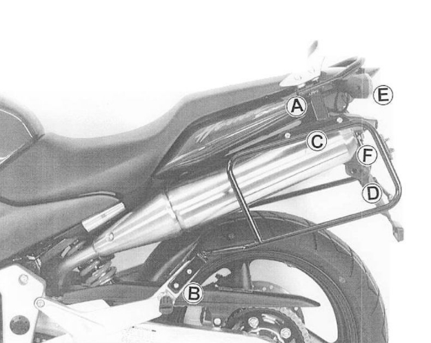 Afbeeldingen van Kofferrek zwart Hepco & Becker Honda CB900F '02-