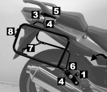 Toon details van kofferrek zwart Lock-it Hepco & Becker Honda CBF500 '04- Afbeeldingen van kofferrek zwart Lock-it Hepco & Becker Honda CBF500 '04-