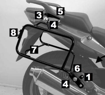 Toon details van kofferrek zwart Lock-it Hepco & Becker Honda CBF600 '04-'07 Afbeeldingen van kofferrek zwart Lock-it Hepco & Becker Honda CBF600 '04-'07