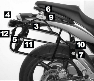 Toon details van kofferrek zwart Lock-it Hepco & Becker Honda CB 600F '07-'10 Afbeeldingen van kofferrek zwart Lock-it Hepco & Becker Honda CB 600F '07-'10