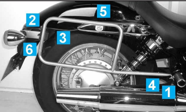 Afbeeldingen van Kofferrek chroom Hepco&Becker Honda VT750DC Shadow Spirit '07-