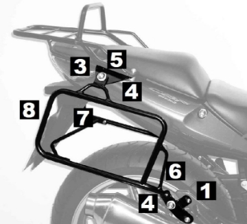 Toon details van kofferrek zwart Lock-it Hepco & Becker Honda CBF600 '08- Afbeeldingen van kofferrek zwart Lock-it Hepco & Becker Honda CBF600 '08-