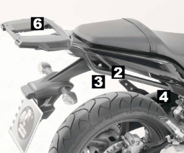 Toon details van Topdrager zwart Alurack Hepco&Becker Honda CB600F '11- Afbeeldingen van Topdrager zwart Alurack Hepco&Becker Honda CB600F '11-