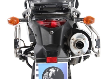Toon details van Kofferrek RVS Hepco&Becker voor 'Cutout' Xplorer zijkoffers Suzuki DL650 V-Strom '04-'11 Afbeeldingen van Kofferrek RVS Hepco&Becker voor 'Cutout' Xplorer zijkoffers Suzuki DL650 V-Strom '04-'11