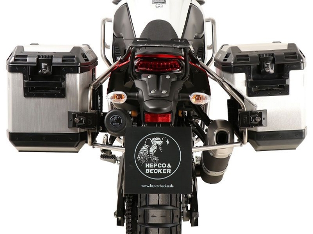 Afbeeldingen van Kofferset Hepco&Becker 'Cutout' met RVS rek en Xplorer koffers Yamaha XT700Z Tenere '19- / Rally '20-