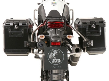 Toon details van Kofferset Hepco&Becker 'Cutout' met RVS rek en Xplorer koffers zwart Yamaha XT700Z Tenere '19- / Rally '20- Afbeeldingen van Kofferset Hepco&Becker 'Cutout' met RVS rek en Xplorer koffers zwart Yamaha XT700Z Tenere '19- / Rally '20-