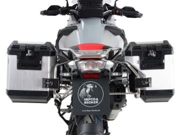 Toon details van Kofferset Hepco&Becker 'Cutout' met RVS rek en Xplorer koffers BMW R1250GS Adventure '19- Afbeeldingen van Kofferset Hepco&Becker 'Cutout' met RVS rek en Xplorer koffers BMW R1250GS Adventure '19-