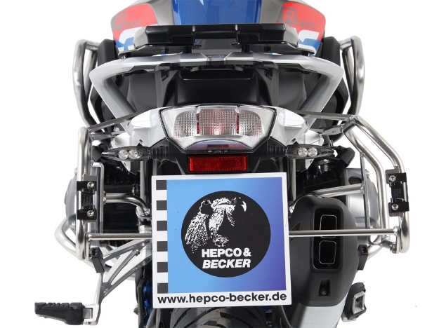 Afbeeldingen van Kofferrek RVS Hepco&Becker voor 'Cutout' Xplorer zijkoffers BMW R1200GS LC '13-18