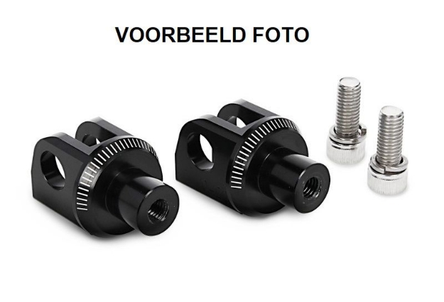 Afbeeldingen van Voetsteunadapters voorzijde van Puig voor diverse Aprilia modellen