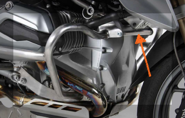 Afbeeldingen van Valbeugel verbindingsbeugel Hepco&Becker RVS BMW R1200GS LC '13-
