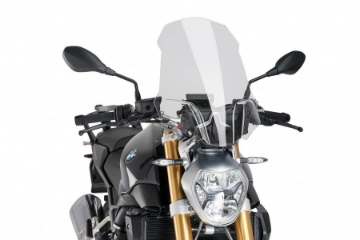 Toon details van Vervangingsruit naked bike model touring Puig (zonder orig. ruit) BMW R1200R '15-'18 Afbeeldingen van Vervangingsruit naked bike model touring Puig (zonder orig. ruit) BMW R1200R '15-'18