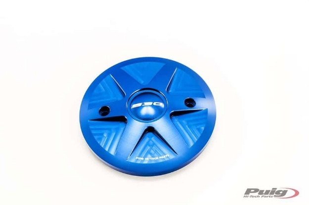 Afbeeldingen van Tandwielcover aluminium Puig Yamaha T-Max 530 '12-'16 -Blauw
