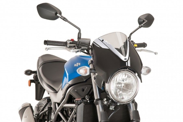 Afbeeldingen van Windscherm zwart Naked New Generation Puig Suzuki SV650 2016--Licht getint