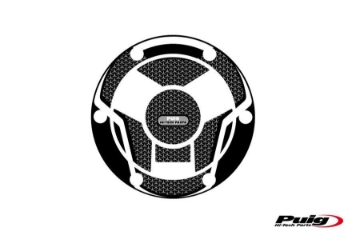 Toon details van Tankdopcover Puig voor diverse Triumph modellen zwart/carbon look Afbeeldingen van Tankdopcover Puig voor diverse Triumph modellen zwart/carbon look