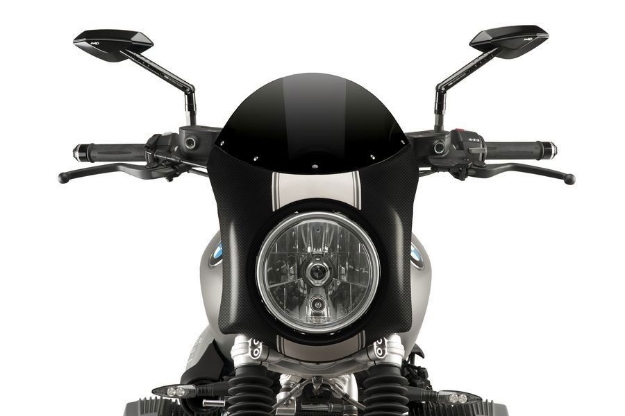 Afbeeldingen van Vervangingsruit retro fairing met Carbon look kuipje Puig BMW R Nine T Scrambler '16--Zwart